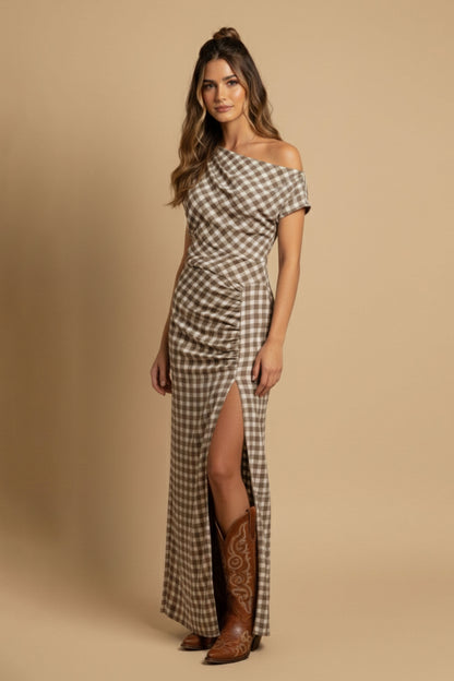Mocha Check Dress